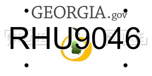 RHU9046 Georgia License Plate
