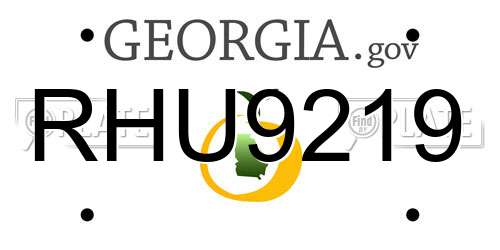 RHU9219 Georgia License Plate