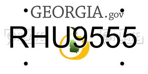 RHU9555 Georgia License Plate