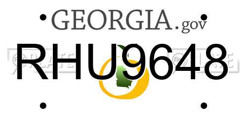 RHU9648 Georgia License Plate