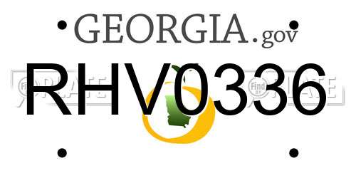 RHV0336 Georgia License Plate
