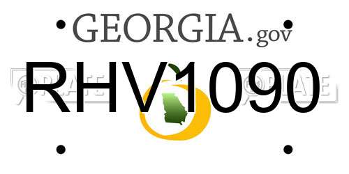 RHV1090 Georgia License Plate