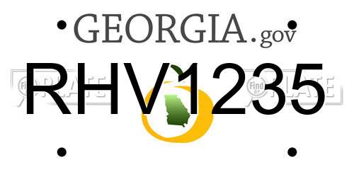 RHV1235 Georgia License Plate