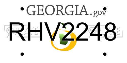RHV2248 Georgia License Plate