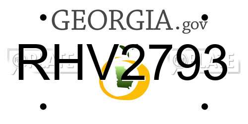 RHV2793 Georgia License Plate