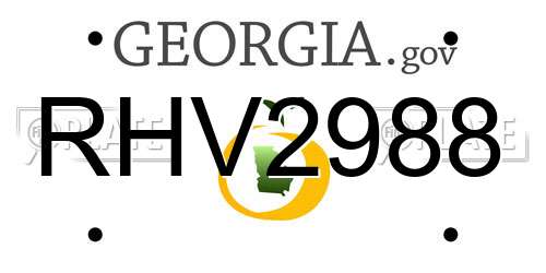RHV2988 Georgia License Plate