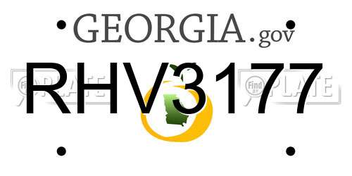 RHV3177 Georgia License Plate