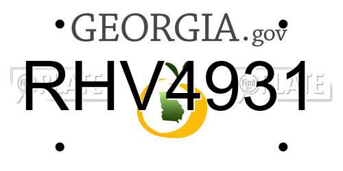 RHV4931 Georgia License Plate