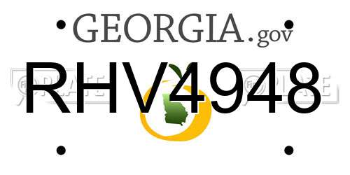 RHV4948 Georgia License Plate