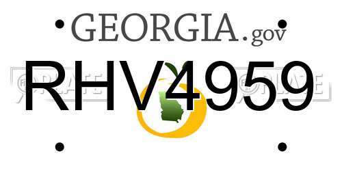 RHV4959 Georgia License Plate
