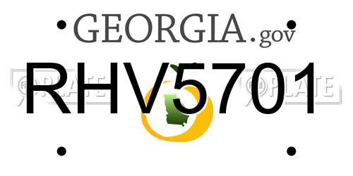 RHV5701 Georgia License Plate