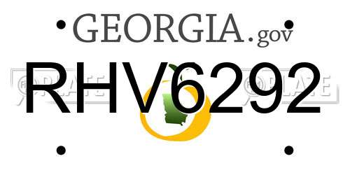 RHV6292 Georgia License Plate