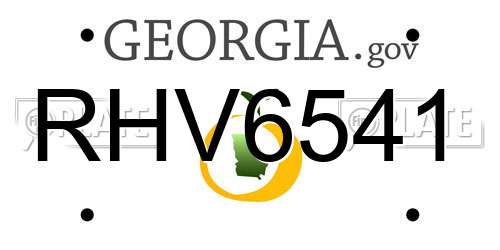 RHV6541 Georgia License Plate