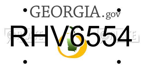 RHV6554 Georgia License Plate