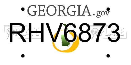 RHV6873 Georgia License Plate