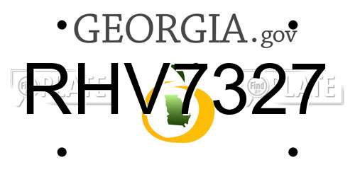 RHV7327 Georgia License Plate