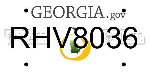RHV8036 Georgia License Plate