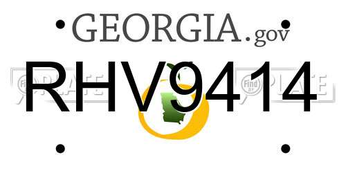 RHV9414 Georgia License Plate