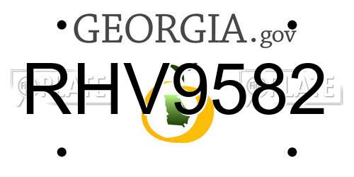 RHV9582 Georgia License Plate