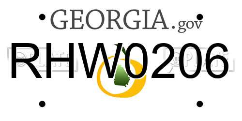 RHW0206 Georgia License Plate