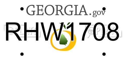 RHW1708 Georgia License Plate