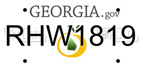 RHW1819 Georgia License Plate