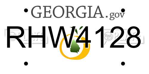 RHW4128 Georgia License Plate