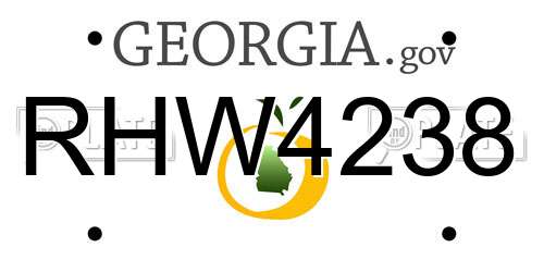 RHW4238 Georgia License Plate