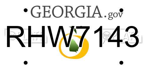 RHW7143 Georgia License Plate