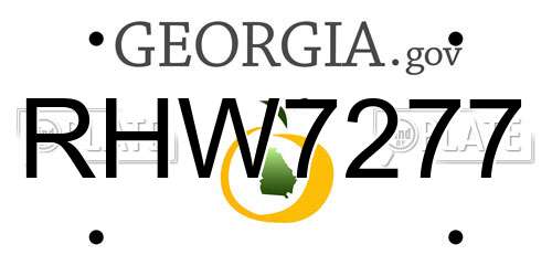 RHW7277 Georgia License Plate