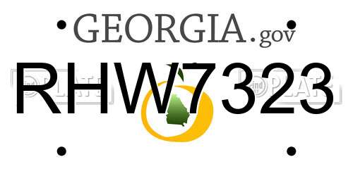 RHW7323 Georgia License Plate
