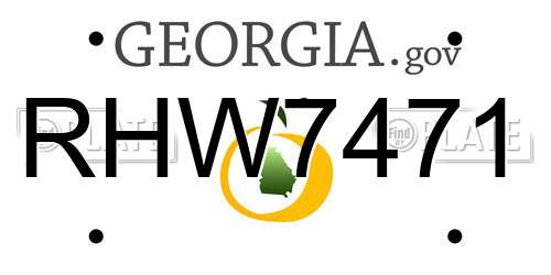 RHW7471 Georgia License Plate