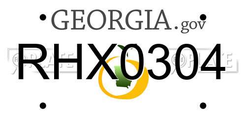 RHX0304 Georgia License Plate