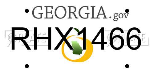 RHX1466 Georgia License Plate