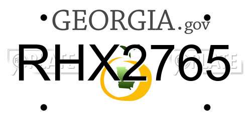 RHX2765 Georgia License Plate