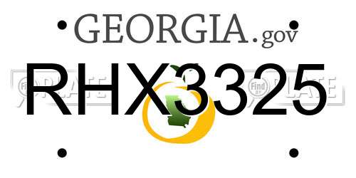 RHX3325 Georgia License Plate