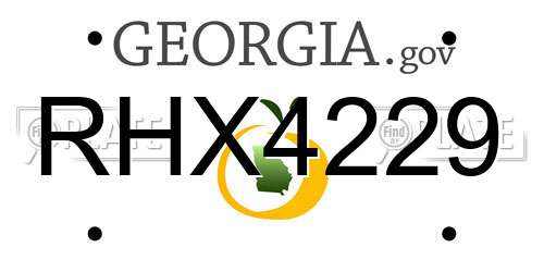 RHX4229 Georgia License Plate