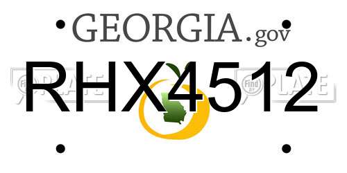 RHX4512 Georgia License Plate