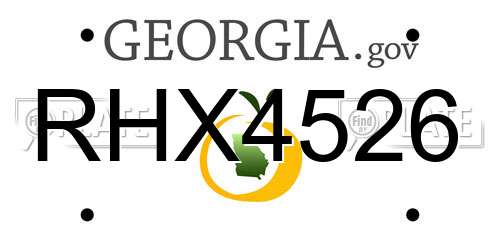 RHX4526 Georgia License Plate