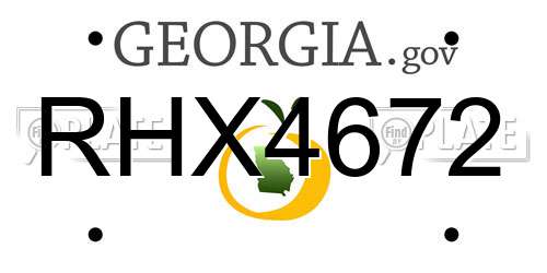 RHX4672 Georgia License Plate