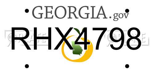 RHX4798 Georgia License Plate