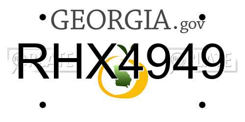 RHX4949 Georgia License Plate