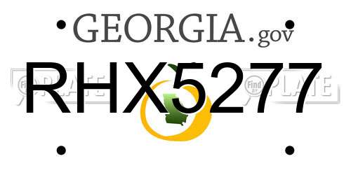 RHX5277 Georgia License Plate