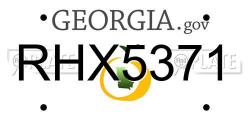 RHX5371 Georgia License Plate