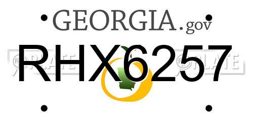 RHX6257 Georgia License Plate