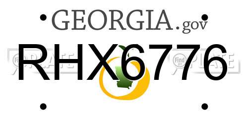 RHX6776 Georgia License Plate