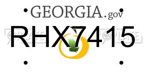 RHX7415 Georgia License Plate
