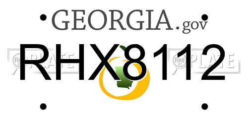 RHX8112 Georgia License Plate