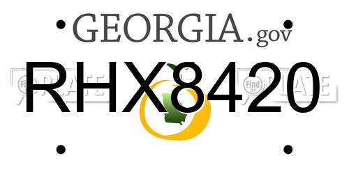 RHX8420 Georgia License Plate
