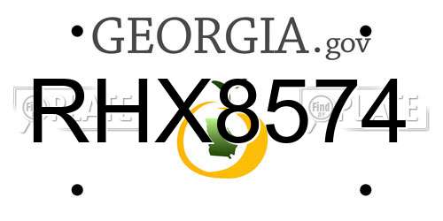 RHX8574 Georgia License Plate